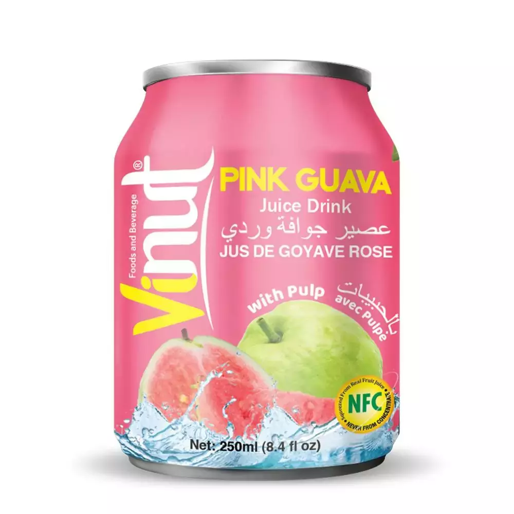 VINUT 30% PINK GUAVA W PILP CAN 250ML