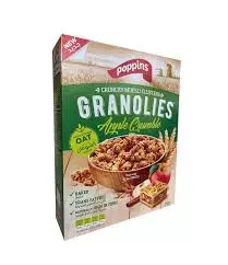 Poppins Granolies Apple Crumble Cereal Box	350g