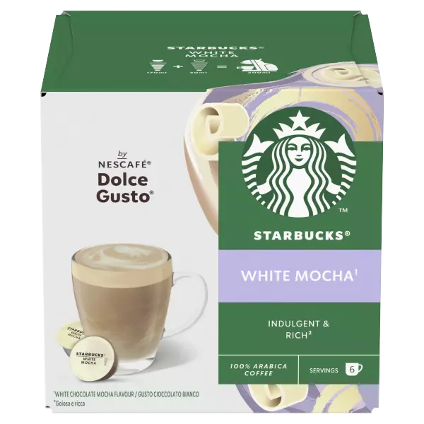 Starbucks White Mocha Dolce Gusto Coffee 12 Pods 123g