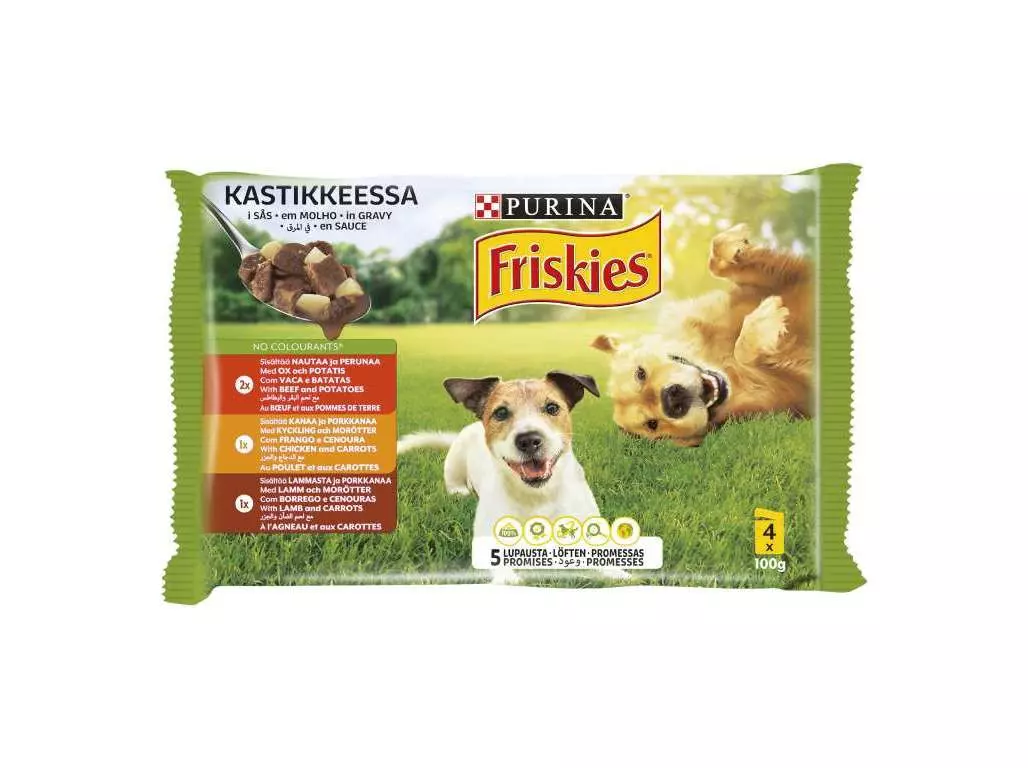 Friskies Dog Beef Chicken Lamb USA  4x100 gm / pack