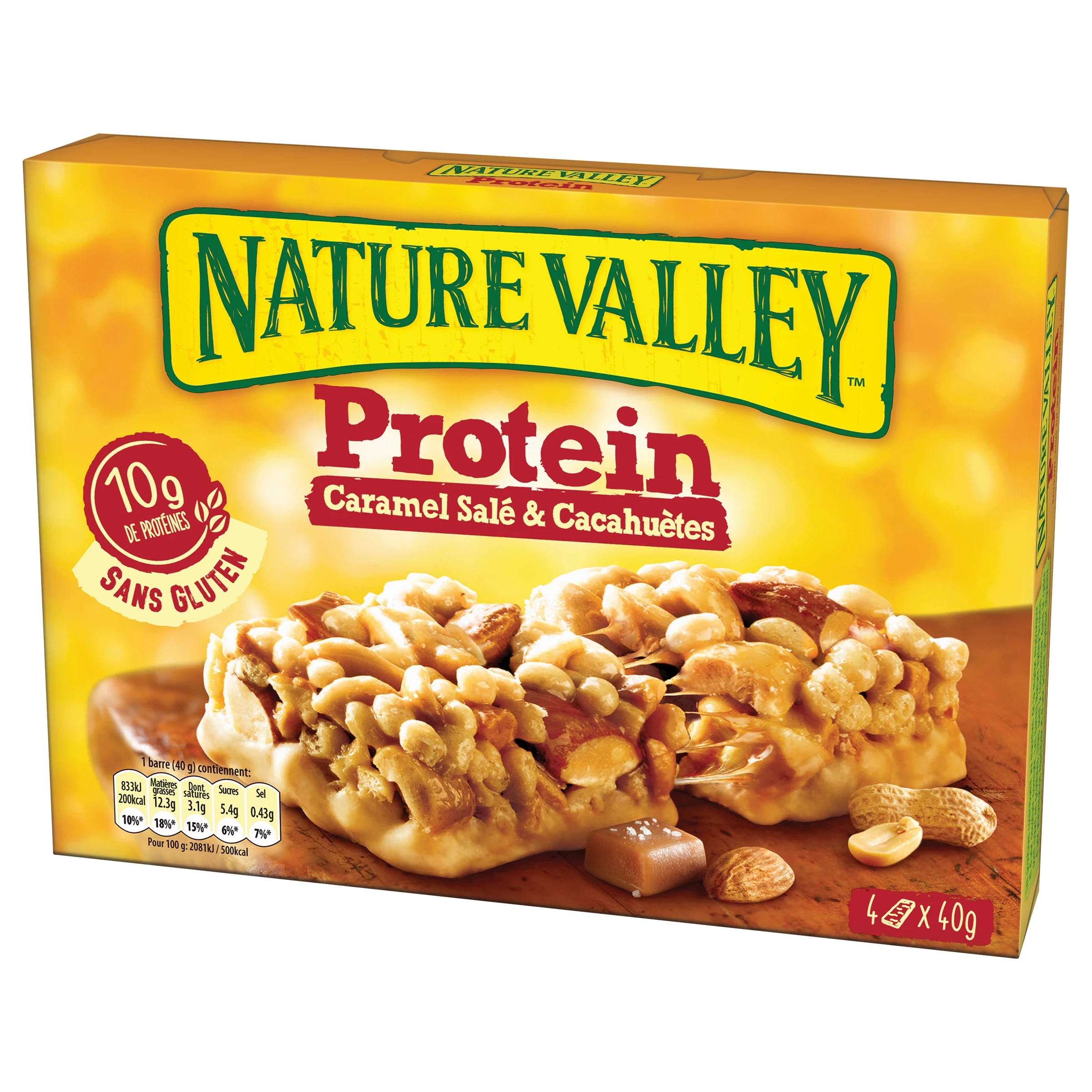 NATURE VALLEY Salted Caramel and Peanut Protein Bar 4x40g