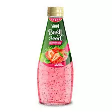 Vinut Basil Seed Strawberry Juice Glass Bottle	290ml