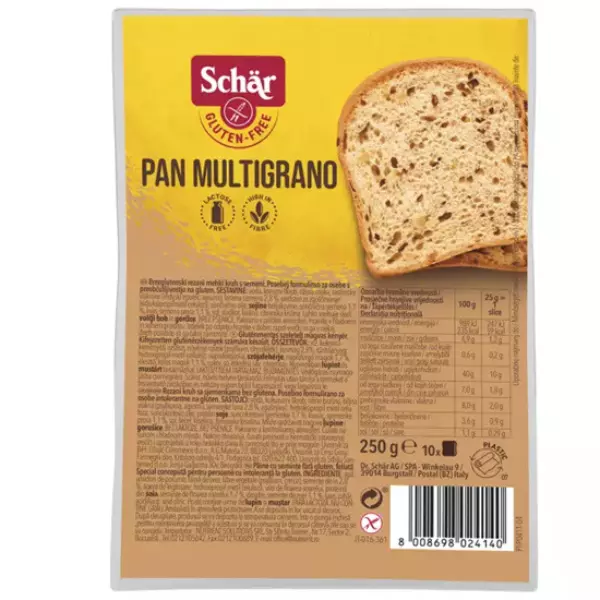 SCHAR PAN MULTIGRANO GLUTEN FREE 250G