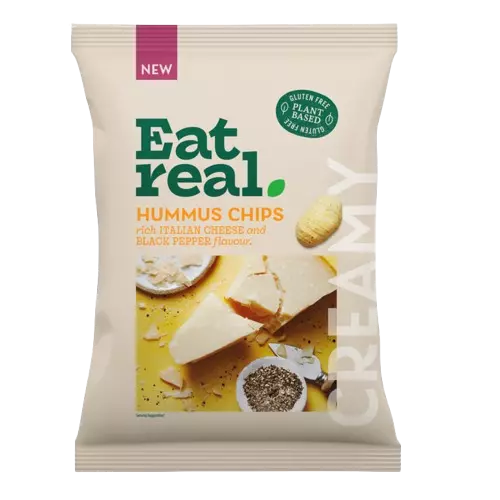 Eat Real Hummus Chips Italian Cheese & Black Pepper 110g