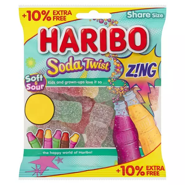 HARIBO SODA TWIST ZING 0.1 EXTRA FREE 176G