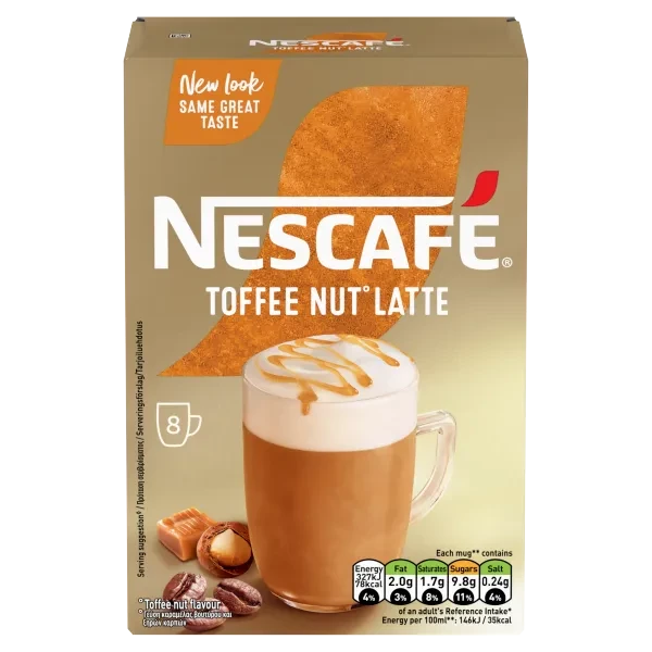 Nescafe Gold Toffee Nut Latte 8 x 18.6g