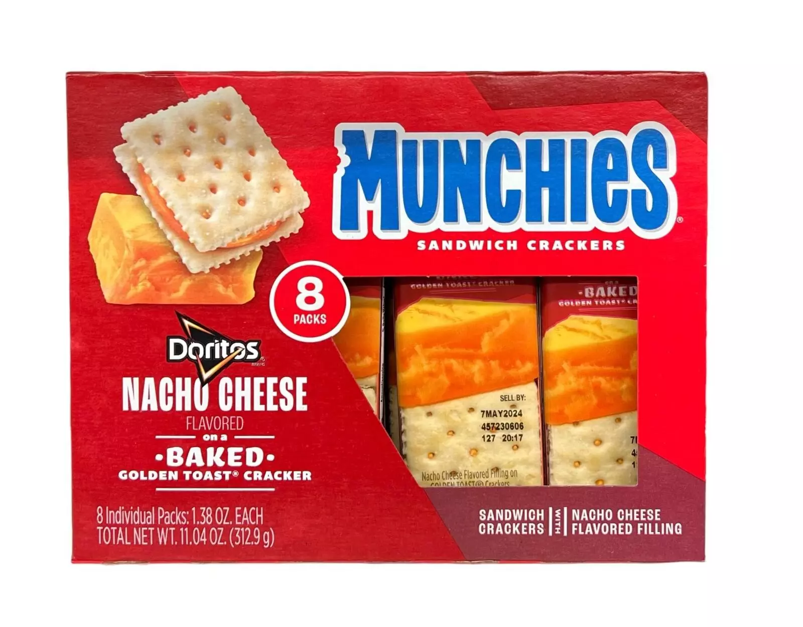 Munchies Doritos Nacho Cheese Golden Toast Sandwich Crackers 313g