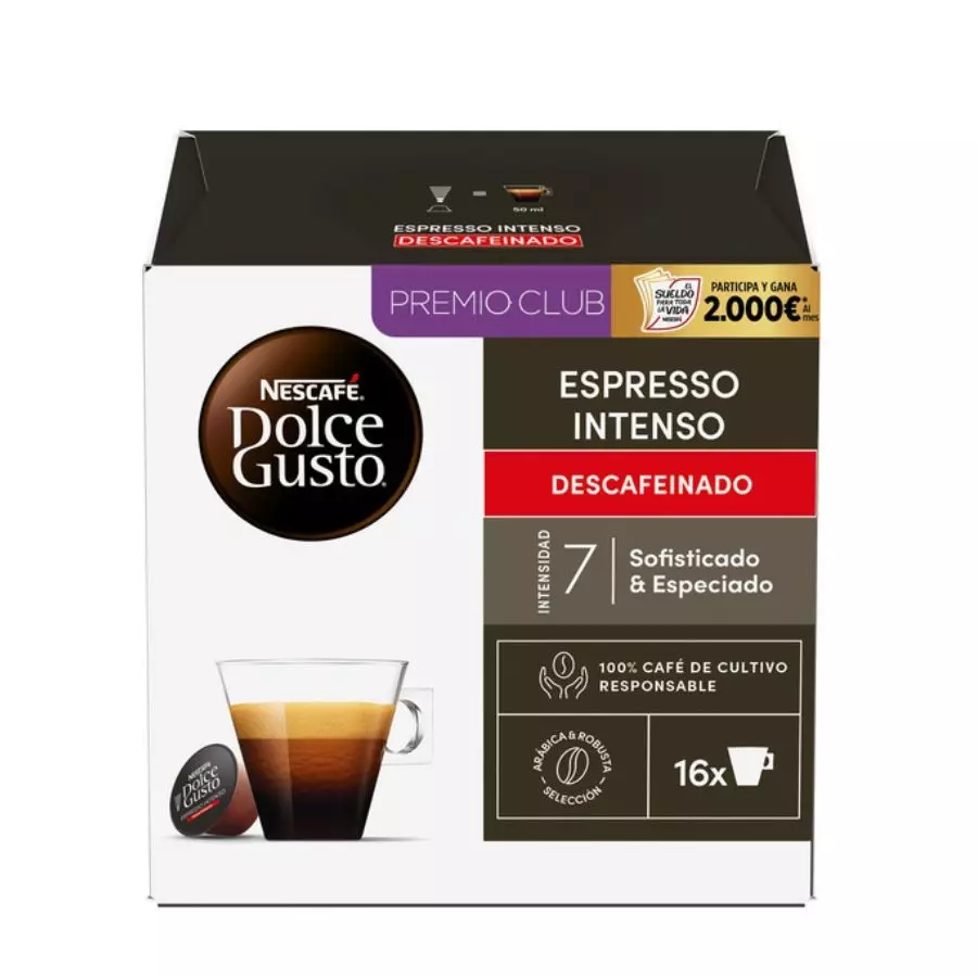 CAFÉ CAPSULA ESPRESSO INTENSO DESCAFEINADO DOLCE GUSTO 16