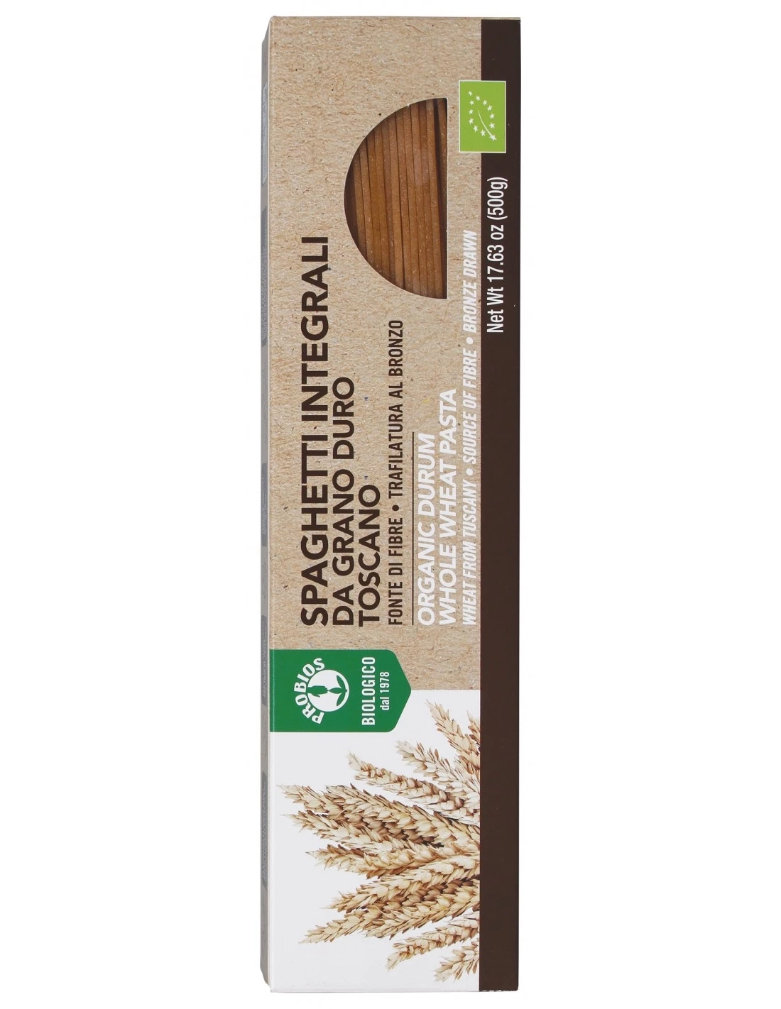 Probios Organic Durum Whole Wheat Spaghetti  Gluten-free 500g