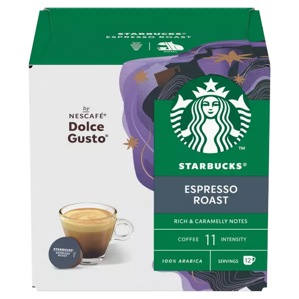 Starbucks Espresso Roast Espresso by Nescafe Dolce Gusto Coffee Pods x 12