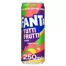 Fanta Zero Added Sugar Tutti Frutti Sparkling Drink Limited Edition Can	250ml