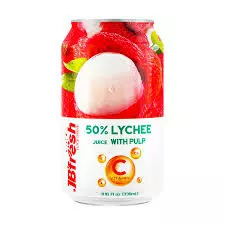 JB'Fresh Lychee Juice with Pulp Can	330ml