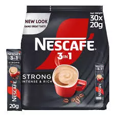Nescafe 3 in 1 Strong Intense & Rich Instant Coffee Bag	30Sachets