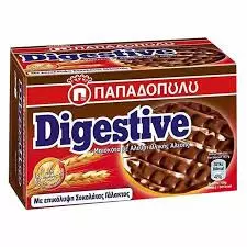 Papadopoulos Digestive Whole Grain Biscuits Coated with Milk Chocolate	200 g