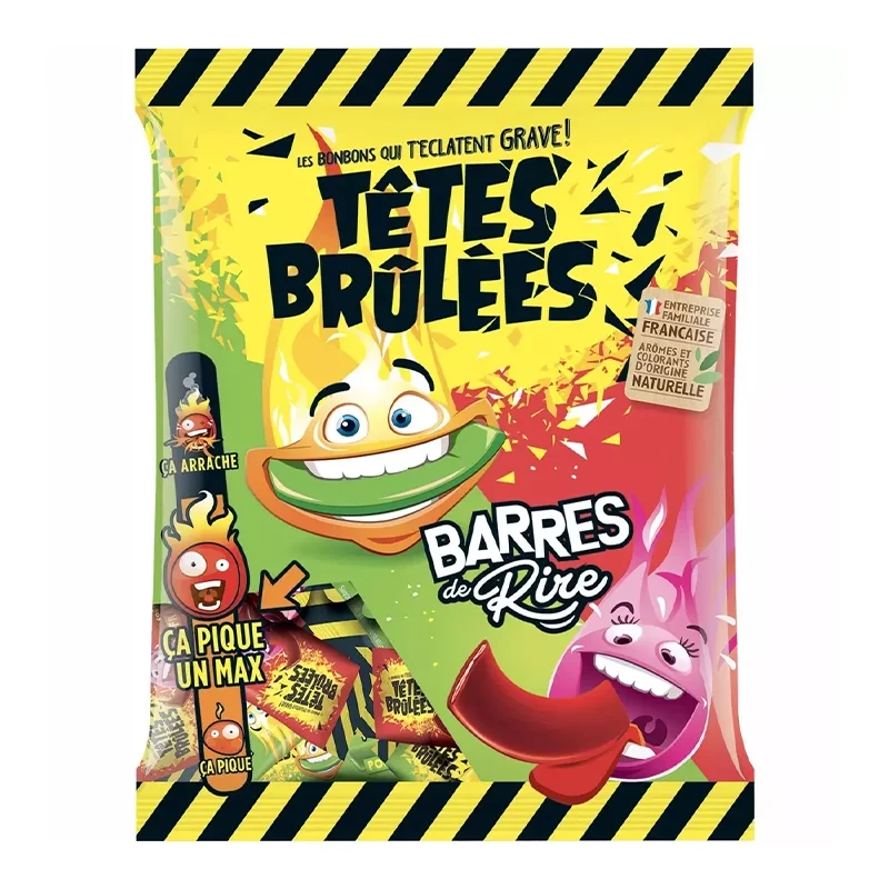 TÊTES BRÛLÉES Bonbons Barrés Piquants 200g