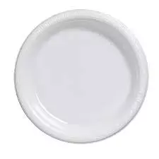 NPC Round Plastic Plates White Medium	30Pieces