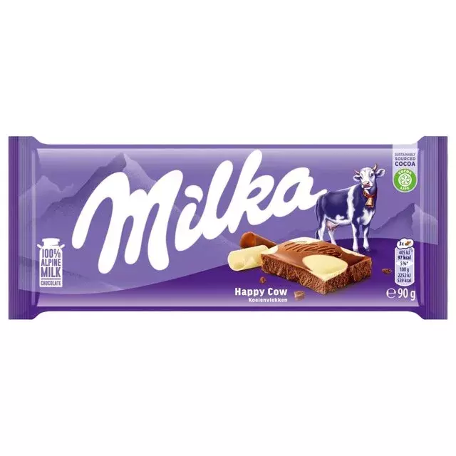 MILKA COW SPOTS MILK & WHITE CHOCO 90G