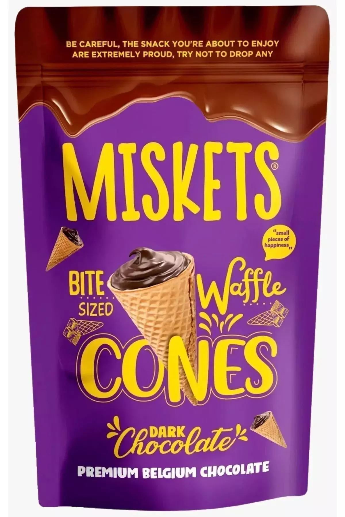 MISKETS DARK CHOCO BITE SIZED WAFFLE CONES 120G