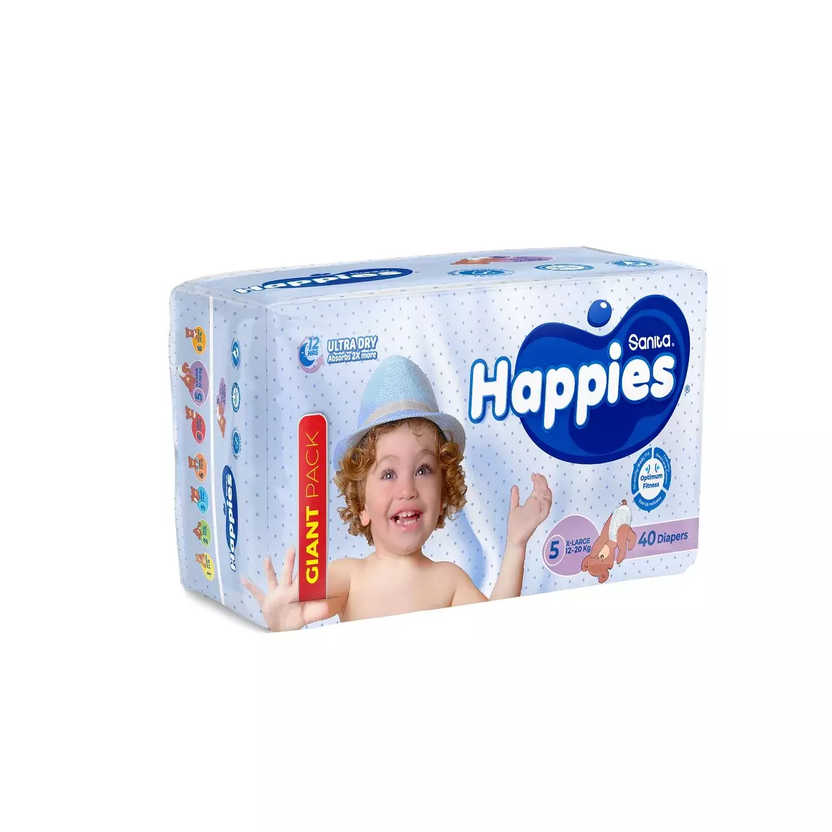 Sanita Happies 5 Diapers Ultra Dry X-Large (12-20 Kg) 40Units