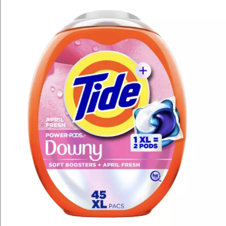 Tide April Fresh Power Pods with Downy HE Compatible Laundry Detergent Pacs - 45ct: