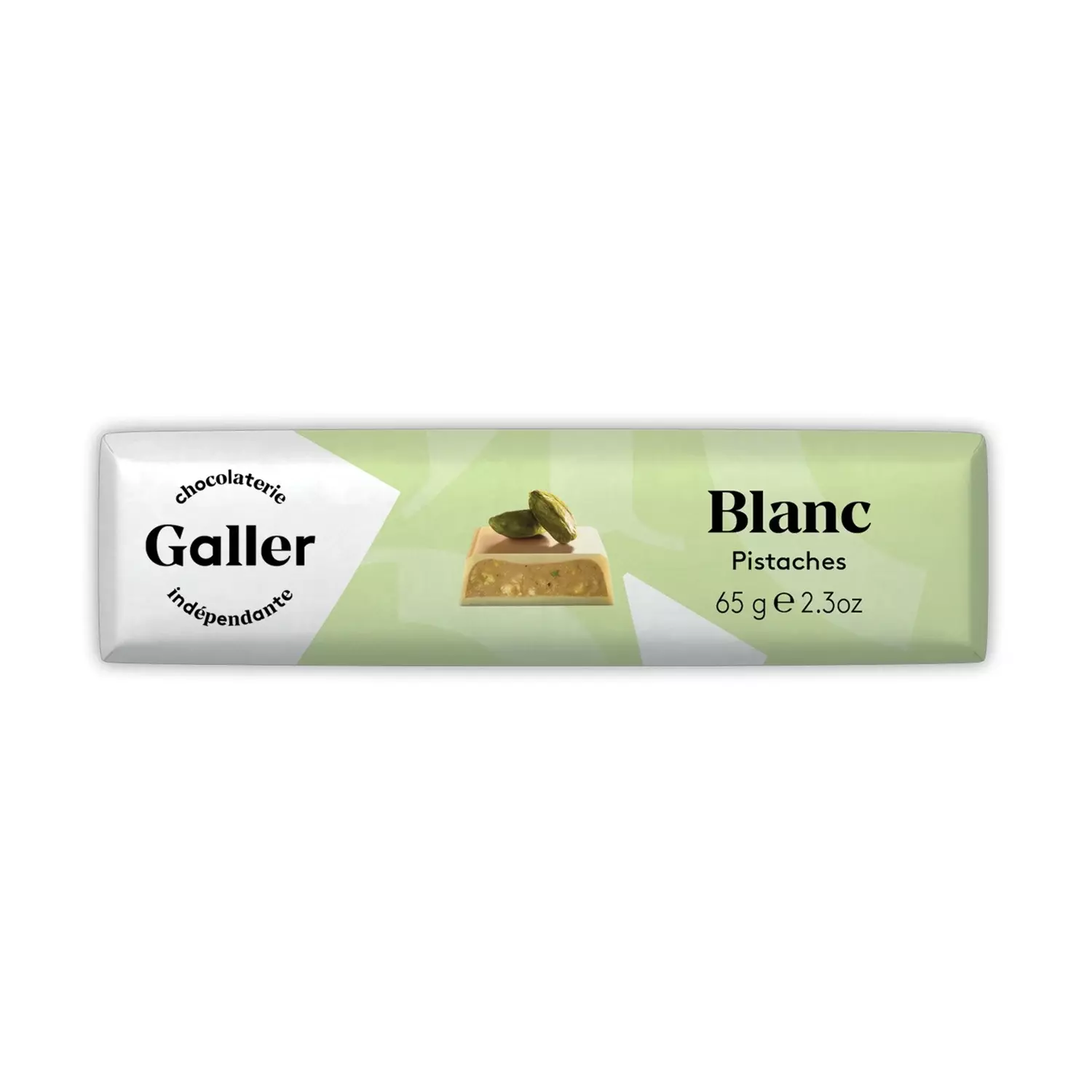 CHOCOLATE GALLER BLANC WIT PISTACHES 65G