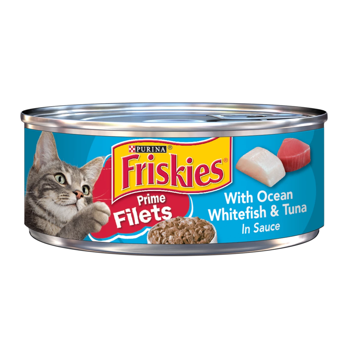 Friskies Cat Food Prime Filets Ocean Whitefish & Tuna In Sauce, 5.5 Oz