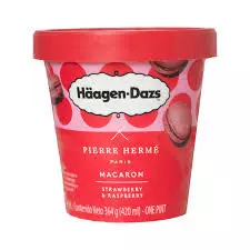 Haagen-Dazs Pierre Herme Macaron Strawberry & Raspberry Ice Cream Cup	420ml