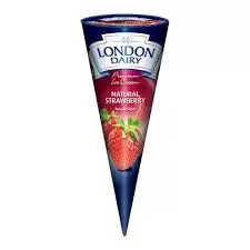 London Dairy Natural Strawberry Ice Cream Cone	81g