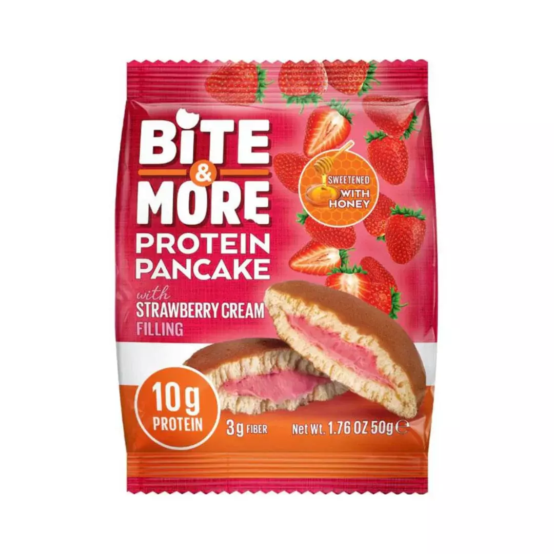 BITE & MORE PROTEIN PANCAKE STRAWBERRY CREAM FILLING 50G