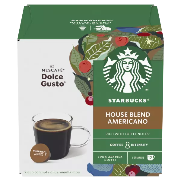 Starbucks Americano House Blend by Nescafe Dolce Gusto Coffee Pods x 12