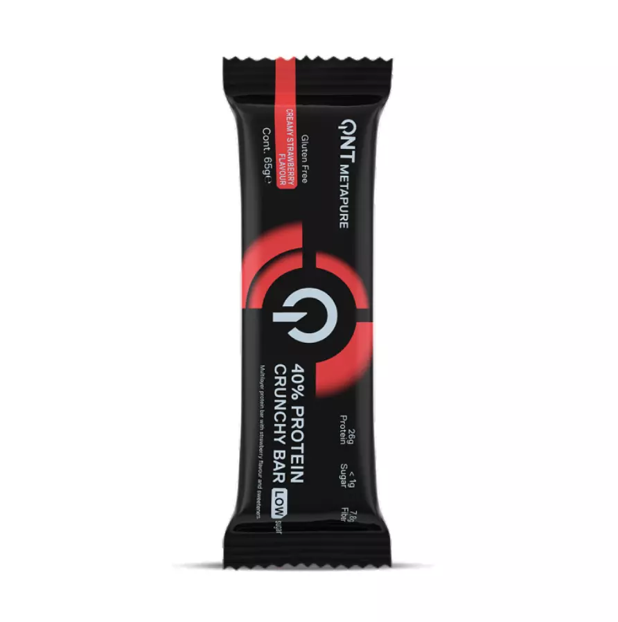 QNT 40% Protein Crunchy Bar Strawberry 65g