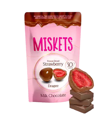 MISKETS FREEZE DRIED STRAWBERRY MILK CHOCO 30% COCOA 80G
