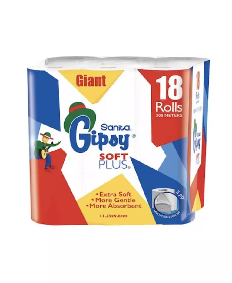Gipsy Toilet Paper Soft Plus 18 Rolls