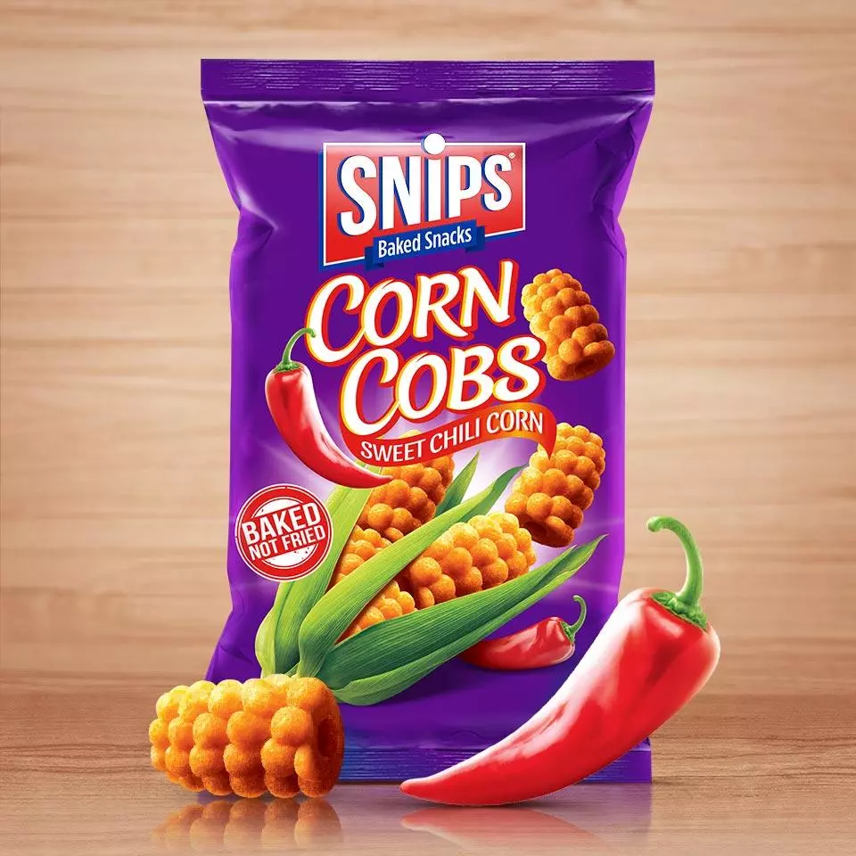 SNIPS CORN COB SWEET CHILI CORN 220G