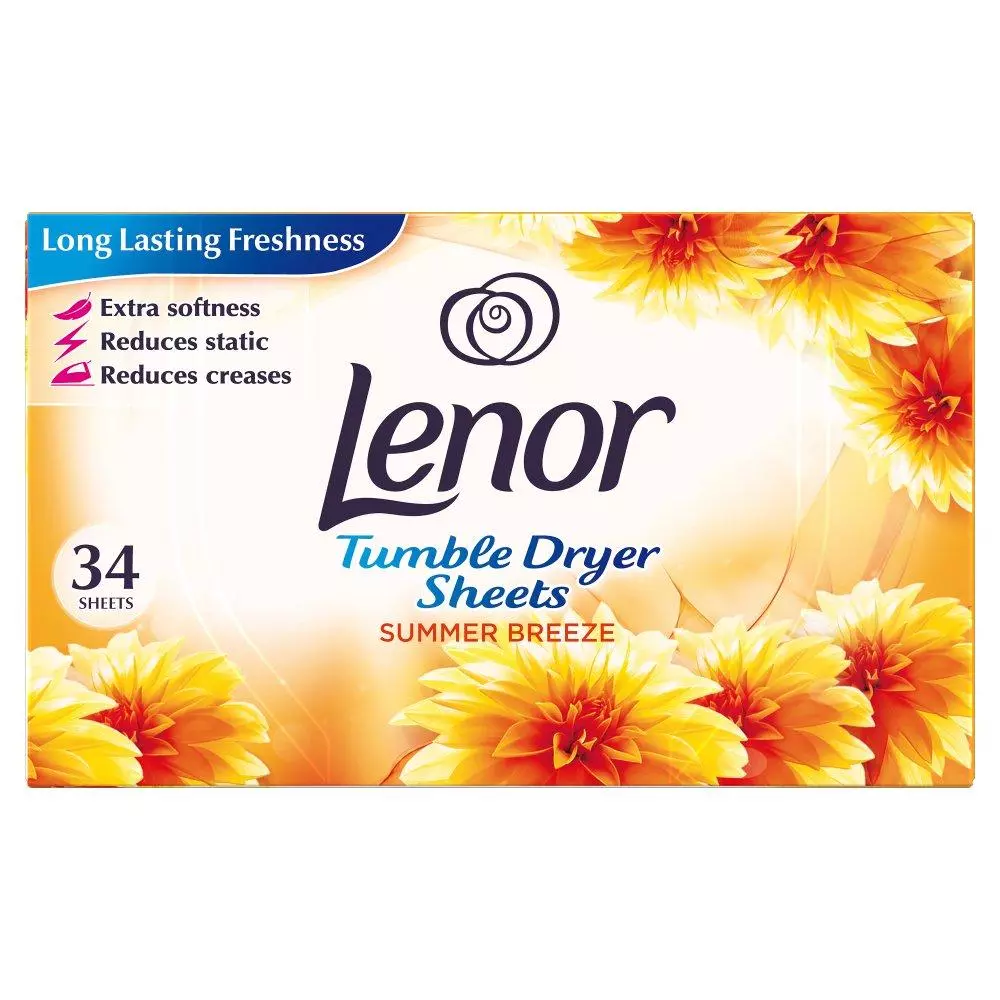 LENOR TRUMBLE DRYER SHEETS SUMMER BREEZE 34 SHEETS