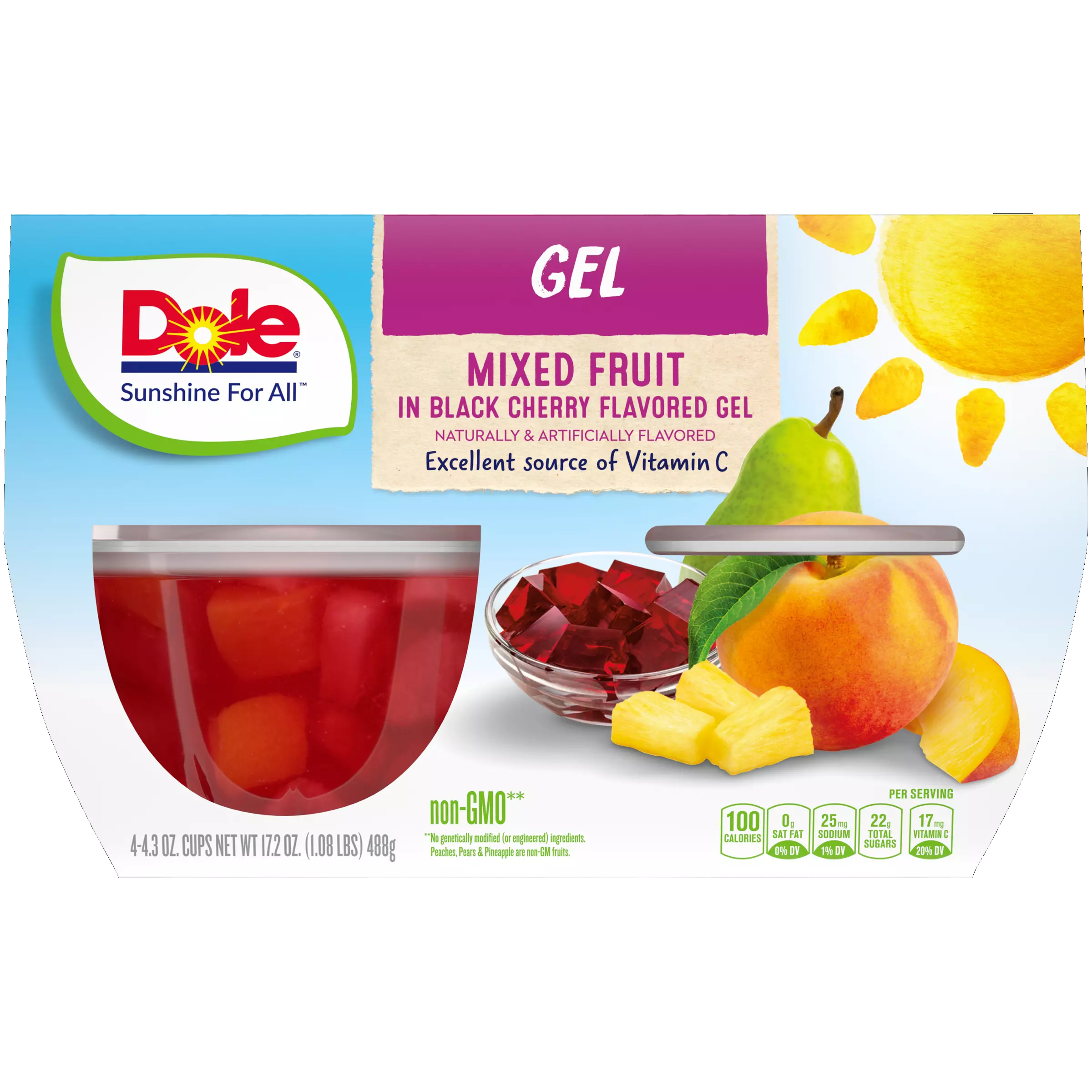 DOLE  Mixed Fruit IN Black Cherry FLAVORED GEL 4cups 488g
