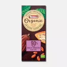 Torras Organic Bio Gluten Free Dark Chocolate Negro 90% Cocoa	100g