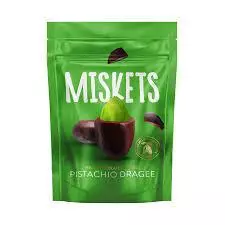 MISKETS PISTACHIO DRAGEE MILK CHOCOLATE COVERED 70G