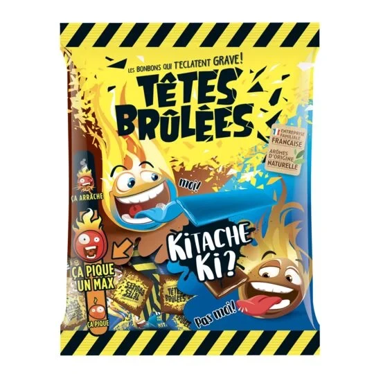 Bonbons barres goûts framboise/cola VERQUIN le sachet de 200 g