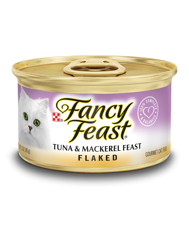 Fancy Feast Flaked Tuna & Mackerel Gourmet Wet Cat Food, 3 Oz