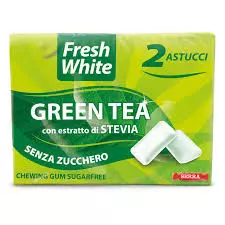 Fresh White Sugar Free Green Tea Chewing Gum	28g