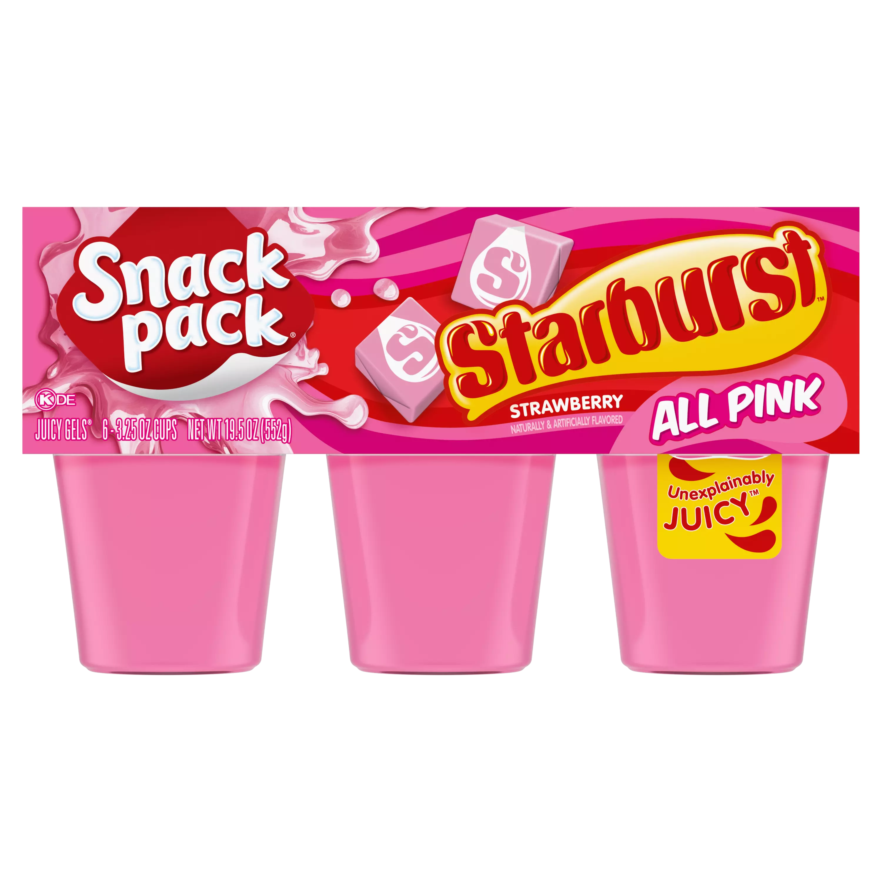 SNACK PACK Starburst 6-CUPS 552g