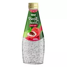 Vinut Basil Seed Lychee Juice Glass Bottle	290ml
