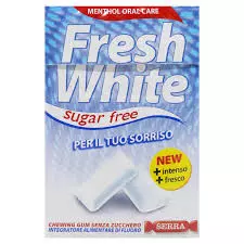 Fresh White Menthol Oral Care Sugar Free Chewing Gum	28g