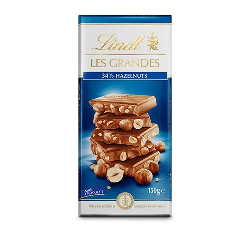 LINDT NUT COLLECTION LES GRANDES MILK HAZELNUT 150G