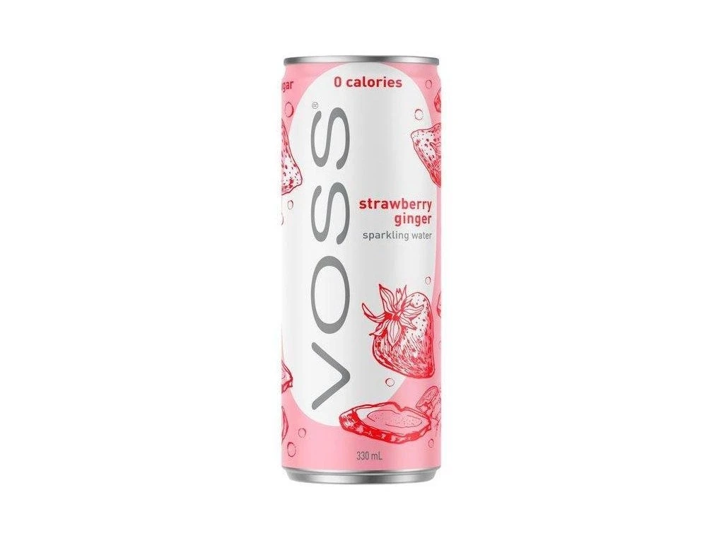 Voss Strawberry ginger sparkling water 330ml