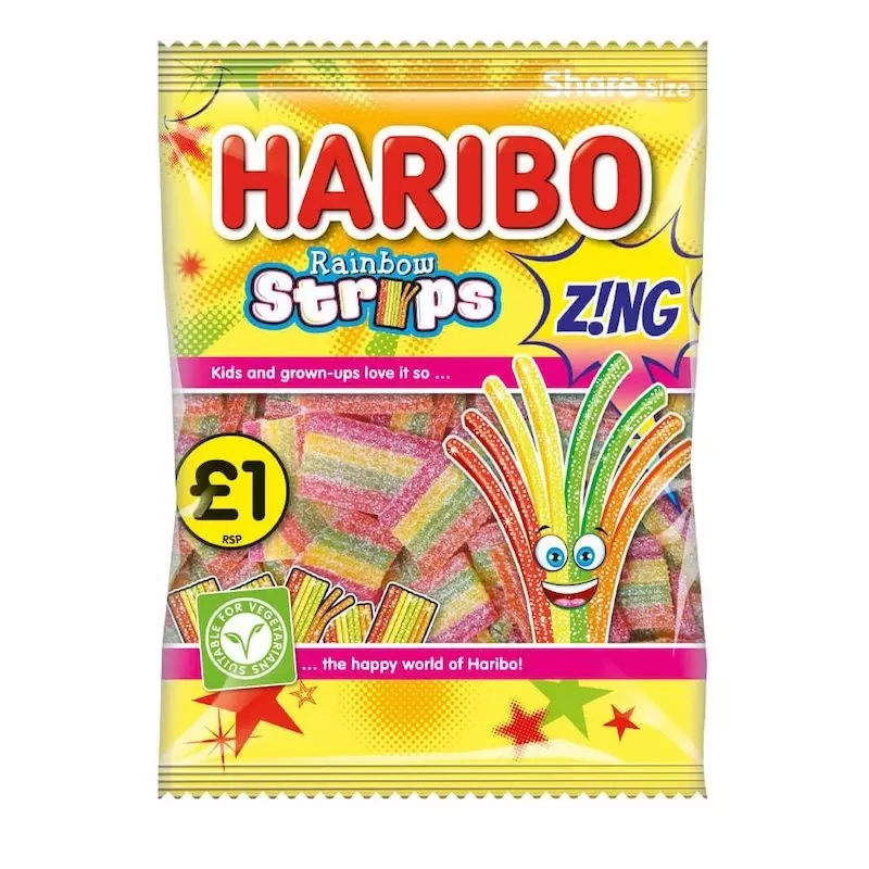 Haribo Rainbow Strips Zing, 130g