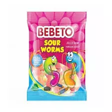 Bebeto Sour Worms Jelly Gums	80g