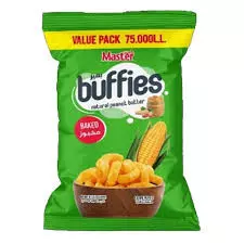 Master Baked Buffies Peanut Butter Corn Puffs Value Pack	170g
