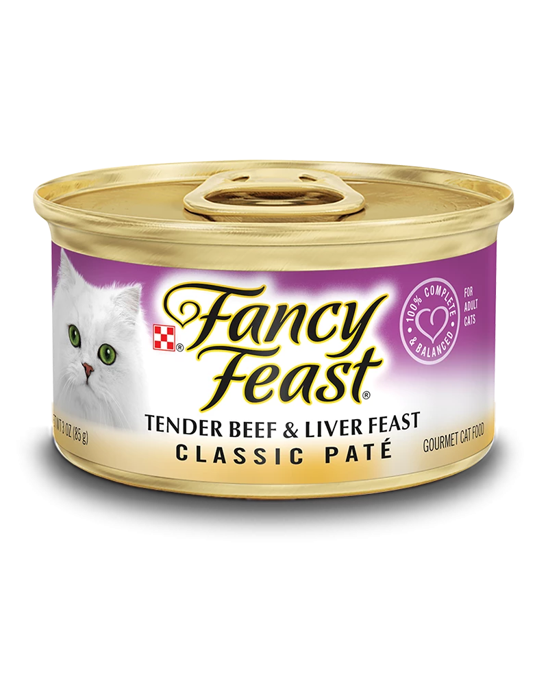 Fancy Feast Classic Paté Tender Beef & Liver Gourmet Wet Cat Food, 3 Oz